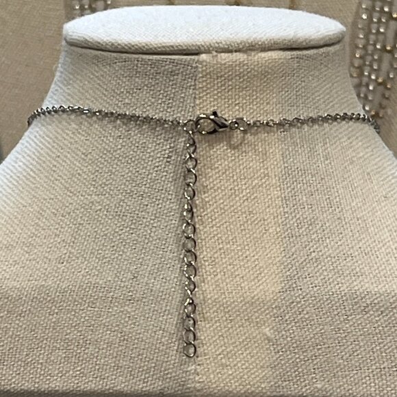 NWT Cancer Silver-Tone 1.5" Glass Moon Pendant 18-20" Necklace - Picture 3 of 3